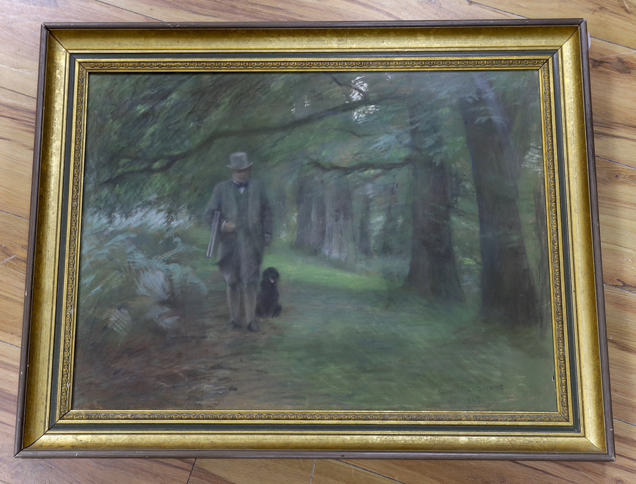 Emmeline Deane (1858-1944), pastel, Portrait of Percy Charles Wyndham, signed and dated 1907, 44 x 60cm